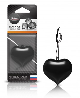 Ароматизатор подвесной пластик Сердце черный лед
