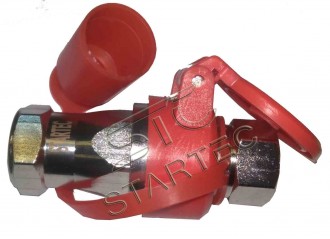 Евроразъем пневматический M22 с клапаном (красный)